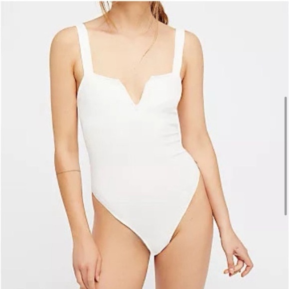 Free People Pippa White Shapewear Bodysuit Small - Picture 1 of 6